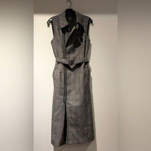 Tailored dress, size 10, suiting fabric, glen check with featured red accent.